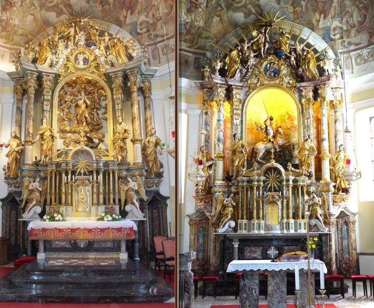 Šenčurski oltar PRED in PO Restavriranju
