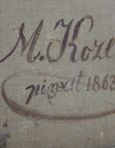 Podpis slikarja Matije Koželja z letnico 1863
