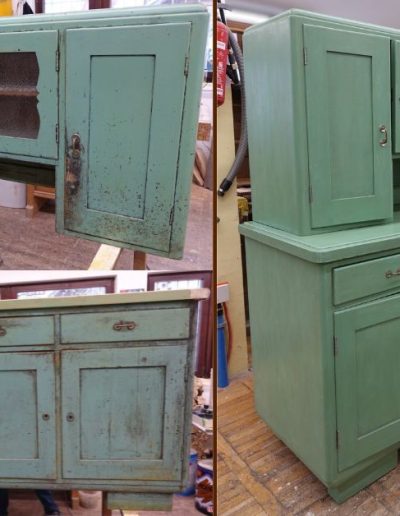 Lesena kredenca PRED in PO Restavriranju