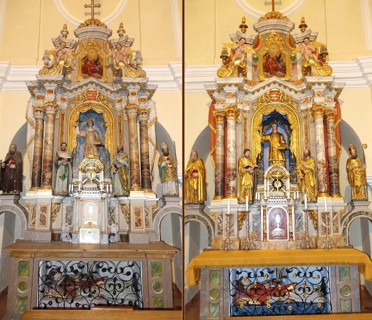 Oltar PRED in PO Restavriranju