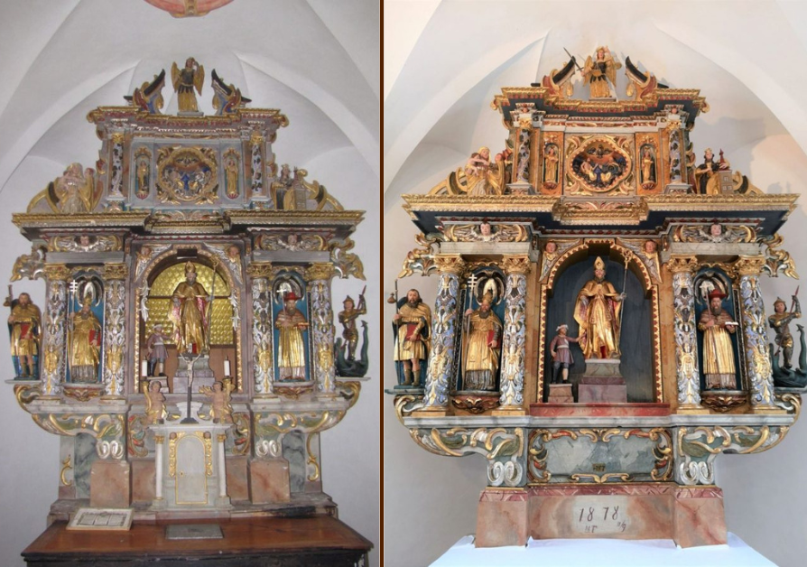 Oltar PRED in PO Restavriranju