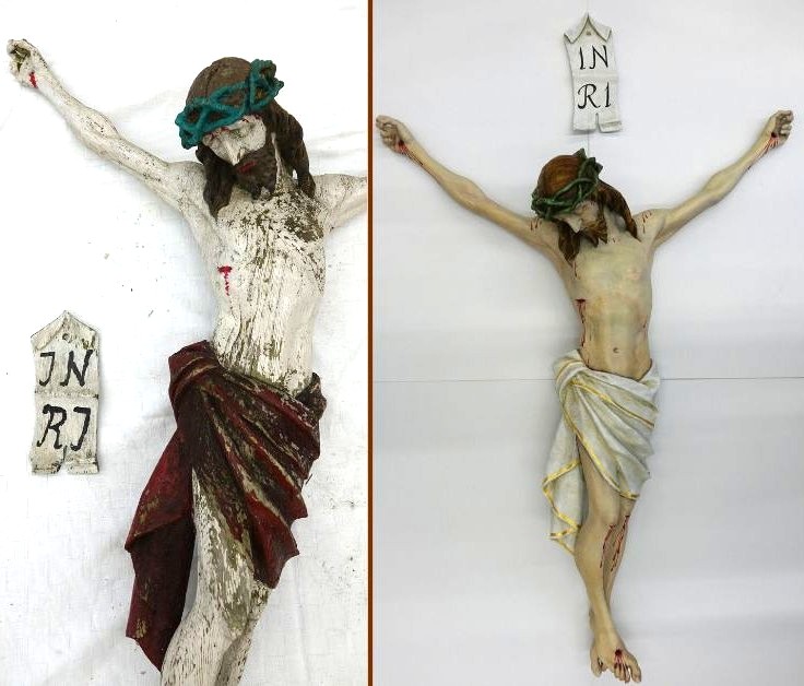 Razpelo PRED in PO Restavriranju